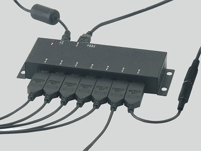 USB-elosztó, 7-szeres, ipari kivitel (Mahr)